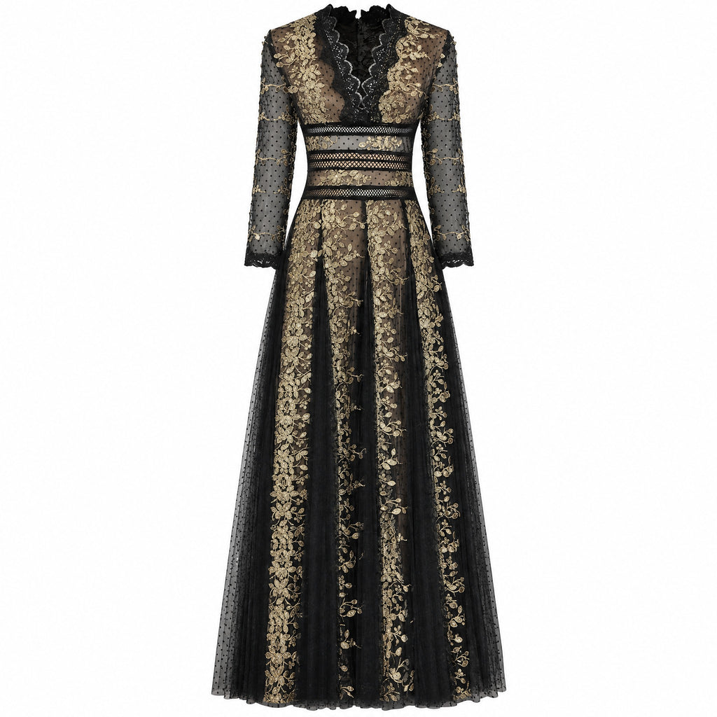 grecian margarita maxi dress Graciane Embroidered Contact Layers M2K89456 | Crystal Beaded dual thigh Color:Black short sleeve bolero only