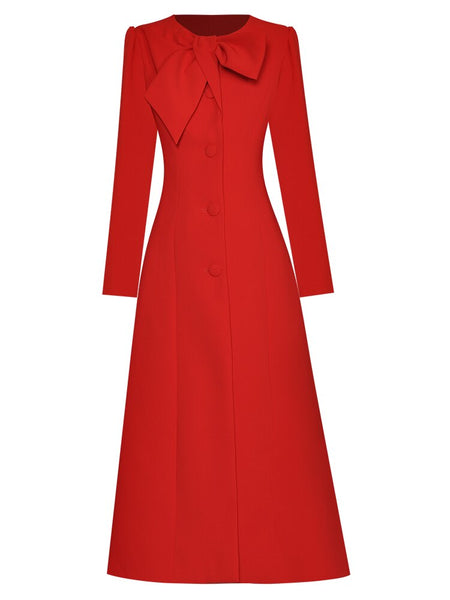 MANAR Coat Dress Bow Neckline